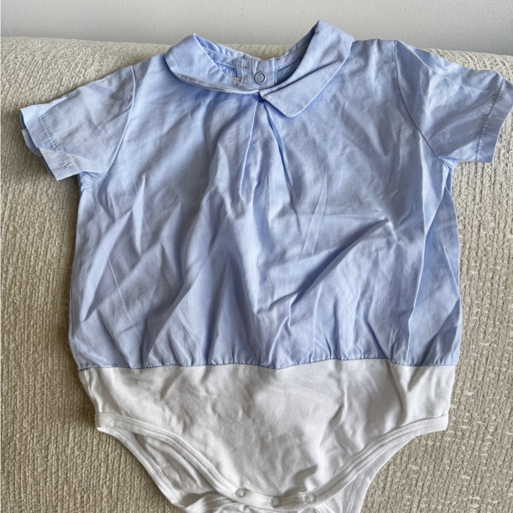 Chico's Light Blue and White Kids Bodysuit